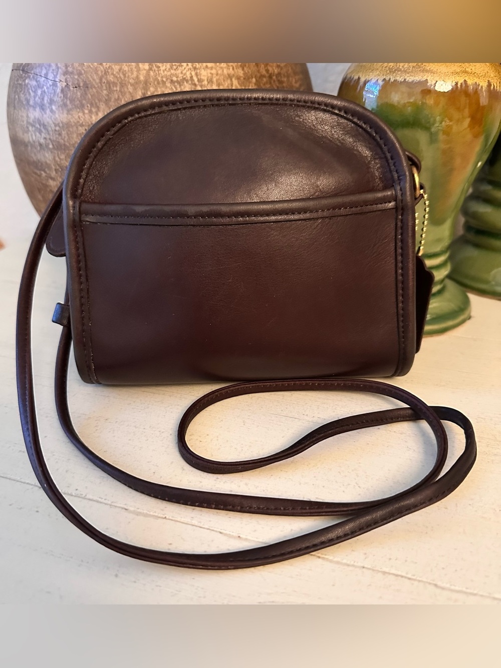 Coach “Abbie” Vintage #9017 Dark Brown Leather Crossbody in EVC